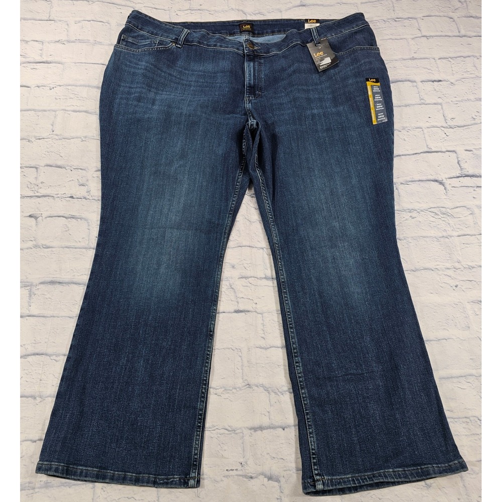 Lee Legendary Plus Bootcut Jeans Womens 28W Medium Blue Mid Rise Stretch Denim